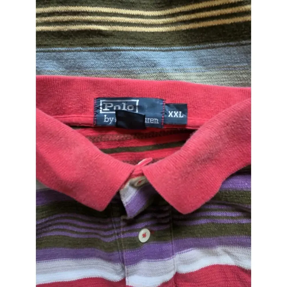 vtg 90s Polo Ralph Lauren Polo Shirt XXL Southwest Multi Striped Short Sleeve